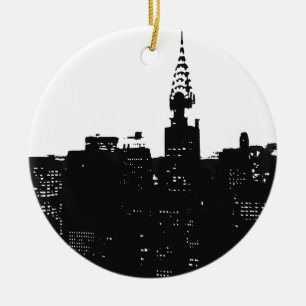 Pop Art New York Silhouette Keramikornament