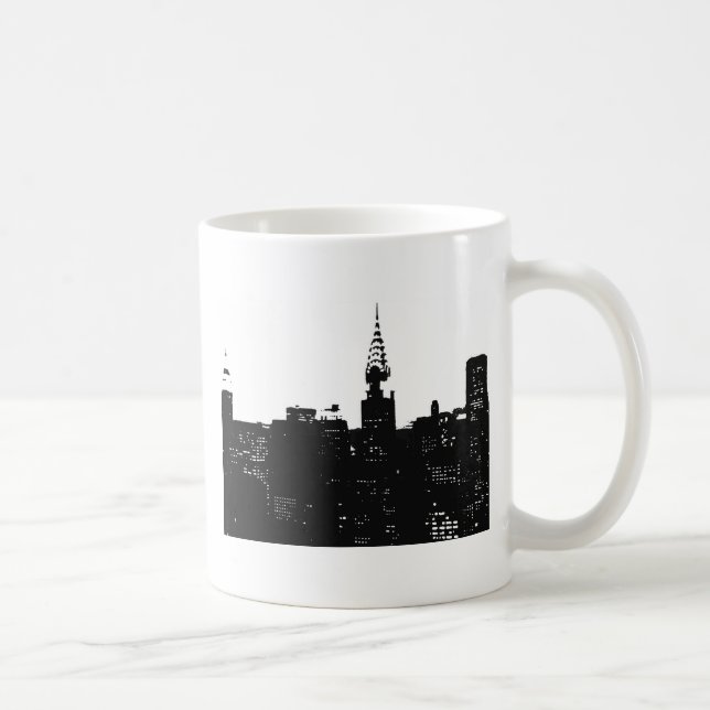 Pop Art New York Silhouette Tasse (Rechts)