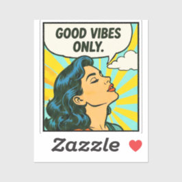 Pop Art „Nur gute Vibes“ Aufkleber