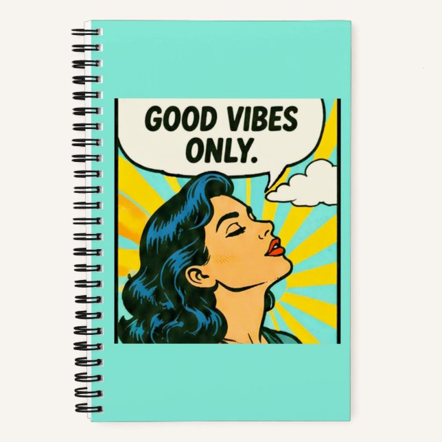 Pop Art „Nur gute Vibes“ Notizbuch (Vorderseite)