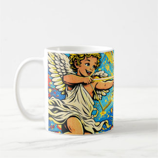 Pop Art of Two cupids playing Kaffeetasse