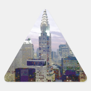 Pop Art Oil Paint Effect New York Dreieckiger Aufkleber