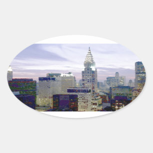 Pop Art Oil Paint Effect New York Ovaler Aufkleber