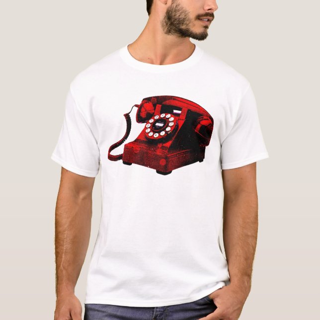 Pop Art Old Desk Telefonkasten T-Shirt (Vorderseite)
