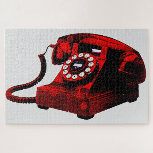 Pop Art Old Desk Telefonkasten Vintag Puzzle