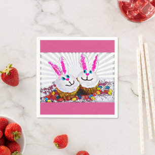 Pop Art Osterfest Bunny Cupcakes Serviette
