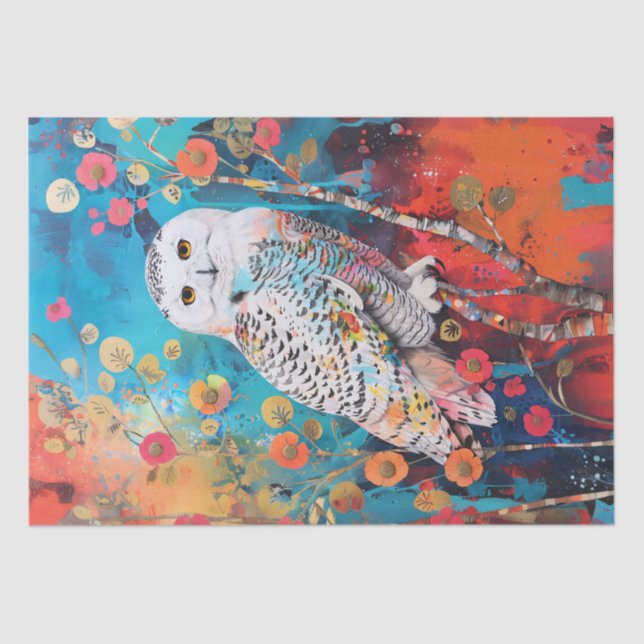 Pop Art Owl Decoupage Seidenpapier (Vorderseite)