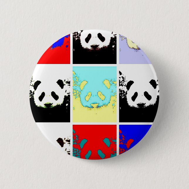 Pop Art Panda Button (Vorderseite)