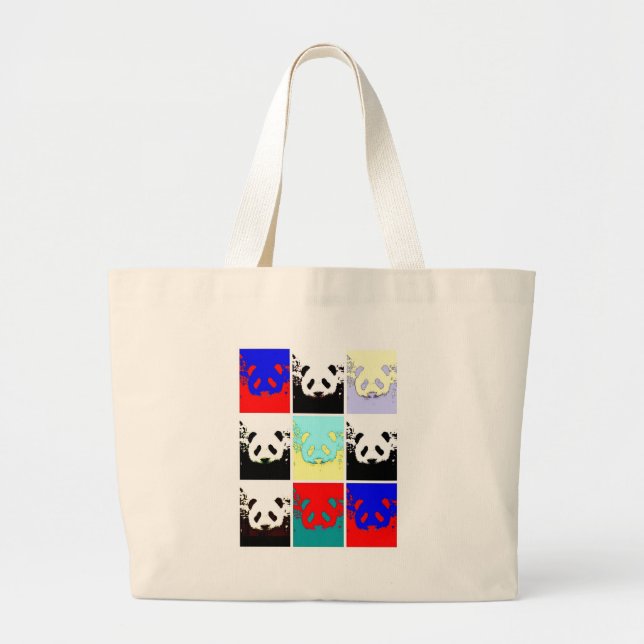 Pop Art Panda Jumbo Stoffbeutel (Vorne)