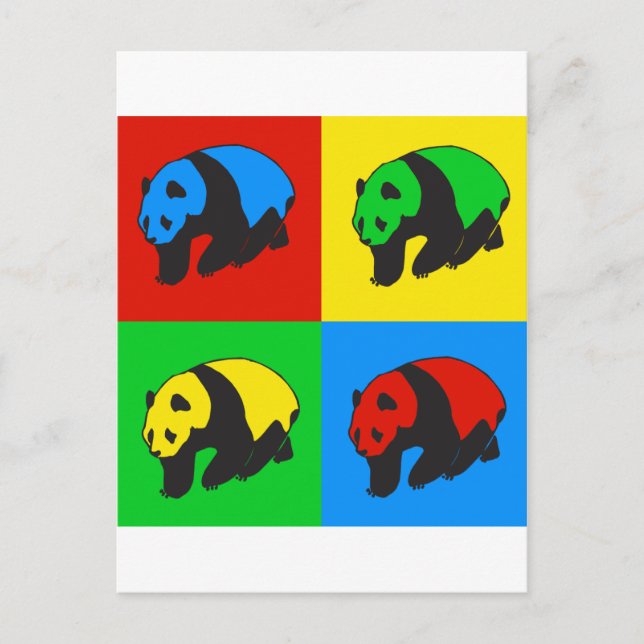 Pop Art Panda Postkarte (Vorderseite)
