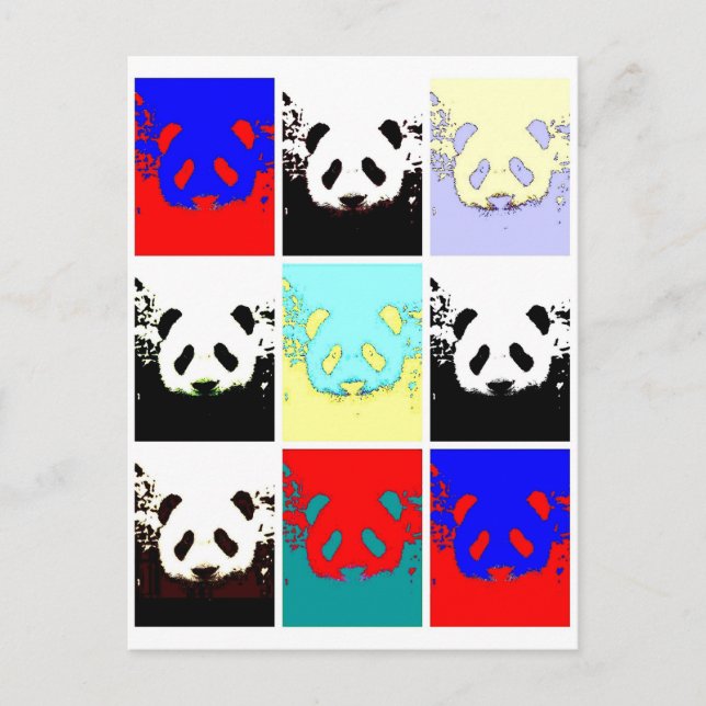 Pop Art Panda Postkarte (Vorderseite)