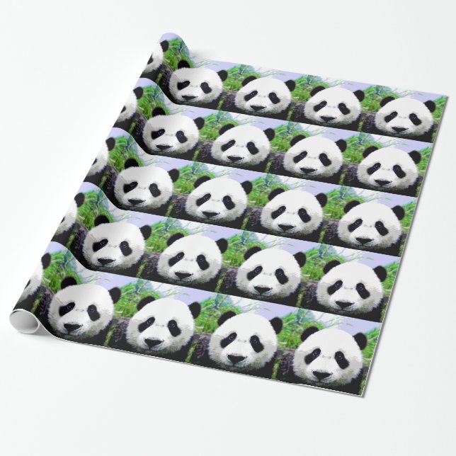 Pop Art Panda Weihnachtswackelpapier Geschenkpapier (Ungerollt)