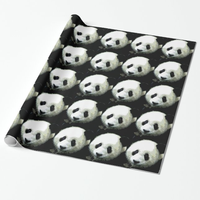 Pop Art Panda Weihnachtswackelpapier Geschenkpapier (Ungerollt)