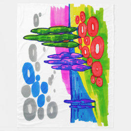 Pop-Art-Paradies – Fette grafische Landschaft Fleecedecke