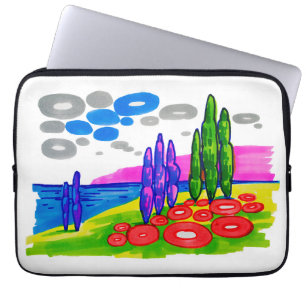 Pop-Art-Paradies – Fette grafische Landschaft Laptopschutzhülle