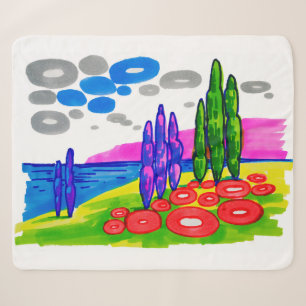 Pop-Art-Paradies – Fette Grafische Landschaft Sherpadecke