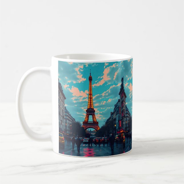 Pop Art Paris - Retro City Kaffeetasse (Links)