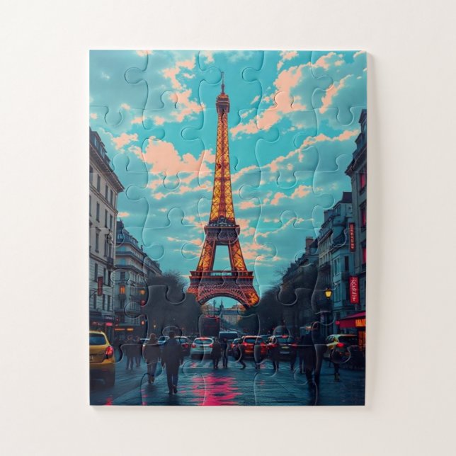 Pop Art Paris - Retro City Puzzle (Vertikal)