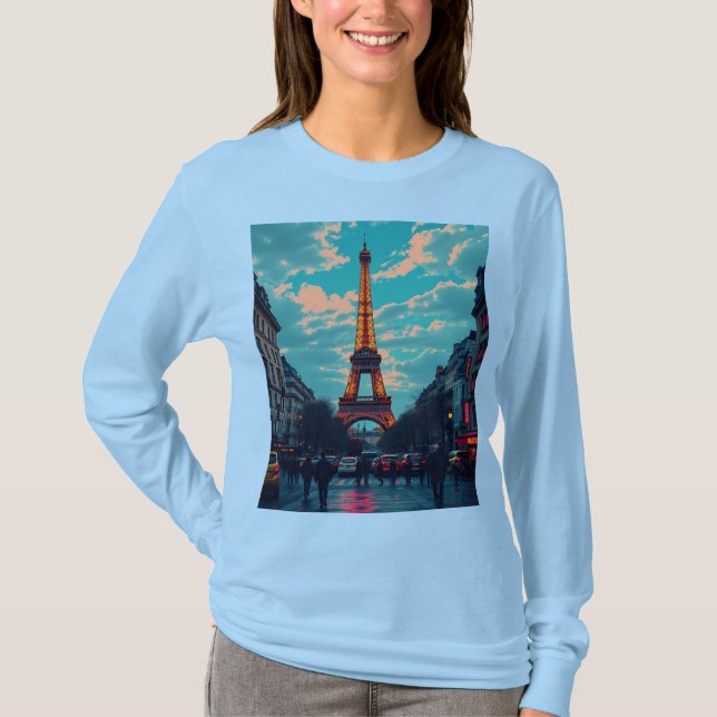 Pop Art Paris - Retro City T-Shirt (Vorderseite)