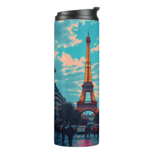 Pop Art Paris - Retro City Thermosbecher