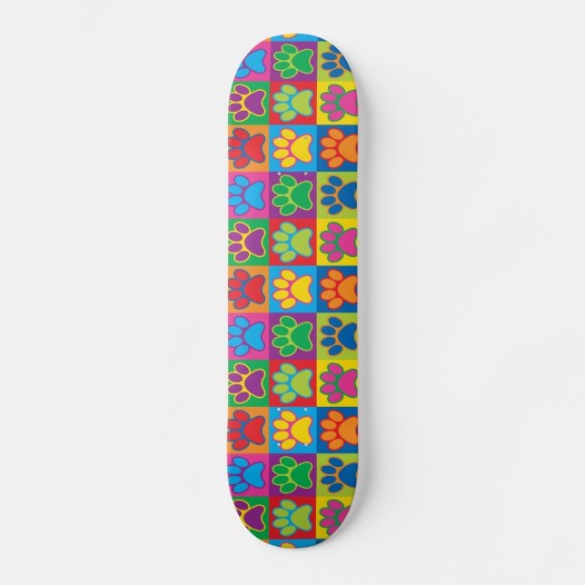 Pop Art Paws Skateboard (Vorderseite)