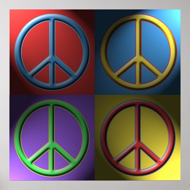 Pop Art Peace Sign Poster (Vorne)