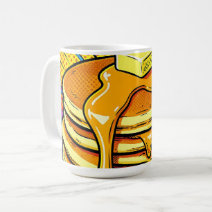 Pop-Art-Pfannkuchenstapel Sirup Kaffeetasse
