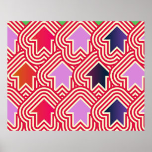 Pop-Art-Pfeile nach oben Rot Violett Blau Poster