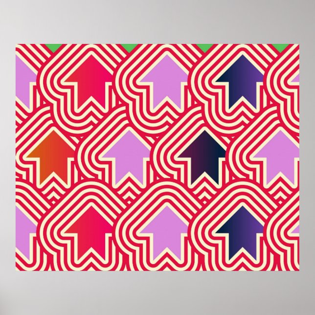 Pop Art Pfeile Rotes Violett Blau Poster (Vorne)