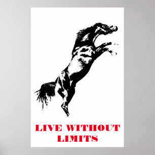 Pop-Art Pferd Motivationskunst Schwarz Weiß Poster