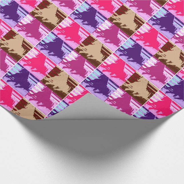 Pop Art Pferde Geschenkpapier (Ecke)