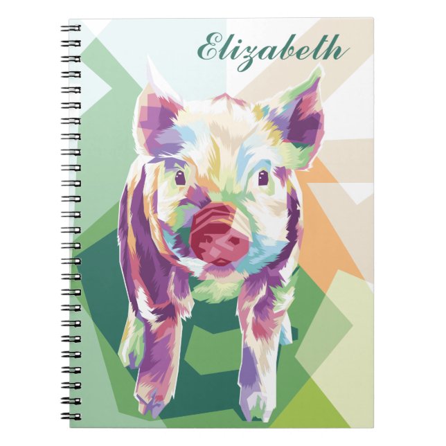 Pop Art Pig Personalisiertes Notebook Notizblock (Vorderseite)