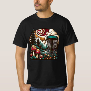 Pop Art Pilze und Disc Golf Course Kunst T-Shirt