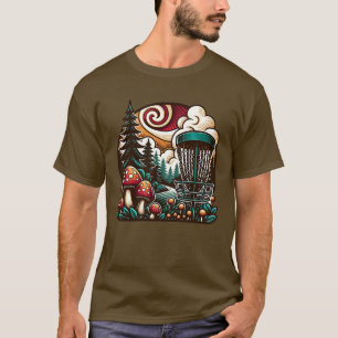 Pop Art Pilze und Disc Golf Course Kunst T-Shirt