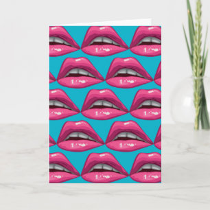 Pop Art Pink Lips Makeup Karte