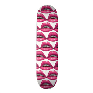 Pop Art Pink Lips Makeup Skateboard