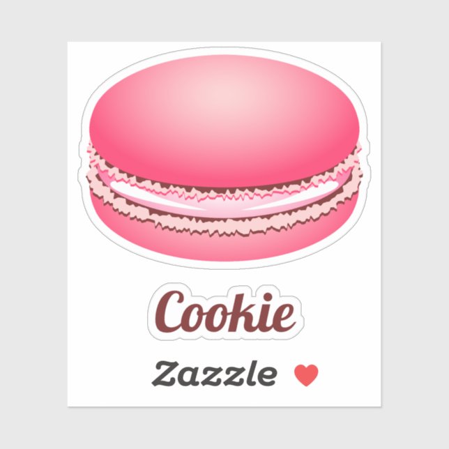 Pop Art Pink Macaron Cookie Aufkleber (Blatt)
