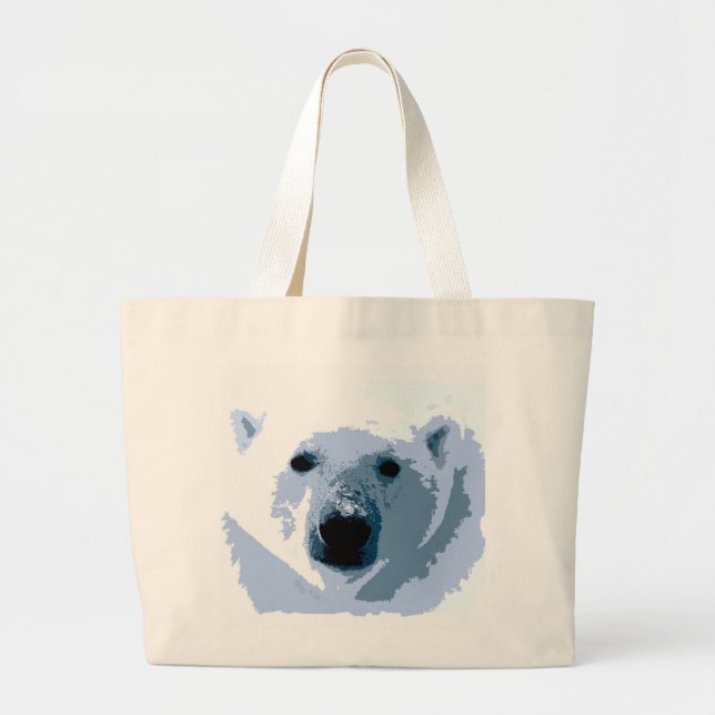 Pop Art Polar Bear Jumbo Stoffbeutel (Vorne)
