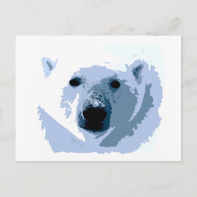 Pop Art Polar Bear Postkarte (Vorderseite)