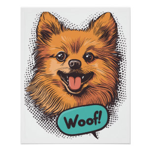 Pop Art Pomeranian � Retro Comic Hund Poster