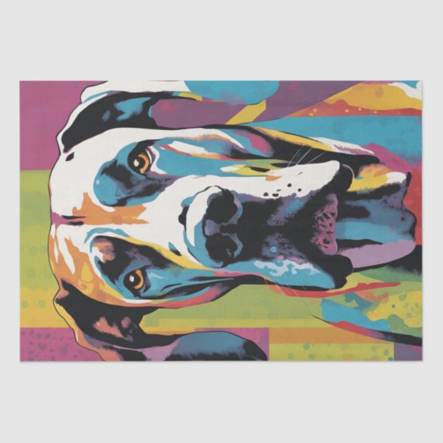Pop Art Pooch: Großartiger Dane-Glamour Seidenpapier (Vorderseite)