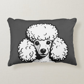 Pop Art Poodle Grau & White Chic ästhetische Theme Dekokissen