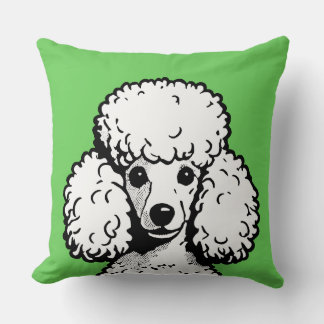 Pop Art Poodle Limon & White Chic Ästhetik Kissen