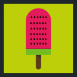 Pop Art popsicle fruchtige Wassermelone Poster<br><div class="desc">Eine niedliche Pop Kunst farbenfrohe helle Illustration eines Wassermelone Popsicle Eisblock in Rosa und Kalkgrün. Glücklich und fruchtig !</div>