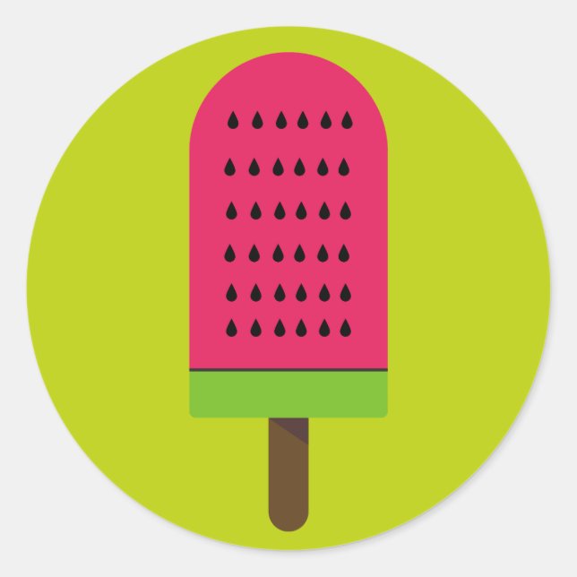 Pop Art popsicle fruchtige Wassermelone Runder Aufkleber (Vorderseite)