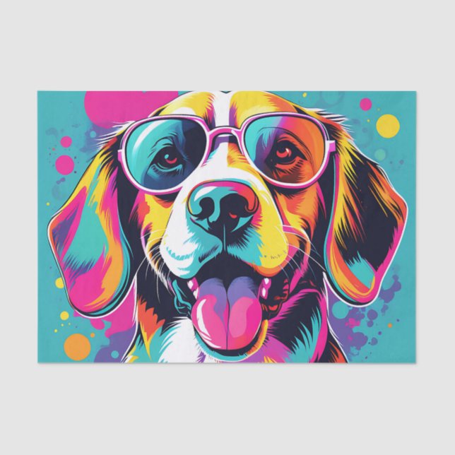 Pop Art Portrait Beagle Seidenpapier (Vorderseite)