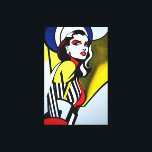 Pop Art Portrait Canvas Leinwanddruck<br><div class="desc">In der Leinwand "Öl" präsentieren wir ein farbenprächtiges Pop-Kunstporträt einer Frau, die vom ikonischen Stil des Pop Roy Lichtenstein inspiriert ist. Dieses Gemälde erfasst das Wesen der Pop-Kunstbewegung mit seinen kühnen Farben, grafischen Elementen und der in Comic buchstäblich inspiriert Ästhetik. Das Portrait zeigt eine Frau mit übertriebenen Merkmalen und einer...</div>