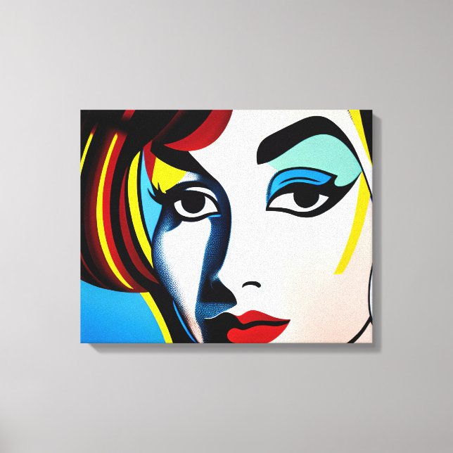 Pop Art Portrait Canvas Leinwanddruck (Vorderseite)