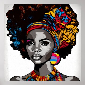 Pop Art Portrait eines Afrikanischen Mädchens aus Poster