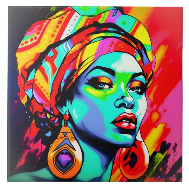 Pop Art Portrait Fliese (Vorderseite)